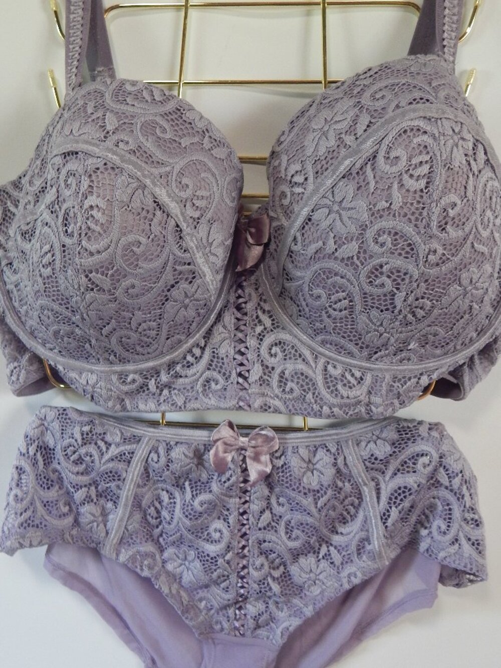 Adore Me Azura Contour Longline Bra and Panty Lilac Set NWT Discontinued